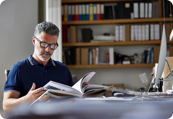 Author reviewing manuscript