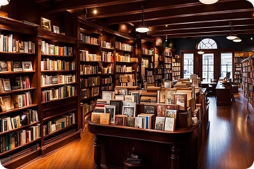 Bookstore shelves