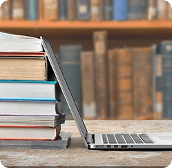 Books and laptop